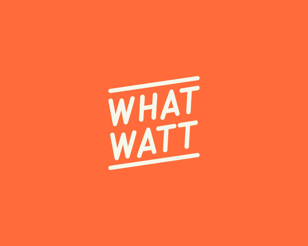 Schriftzug „What Watt“ auf orangem Hintergrund – Zone 2 nach Watt und Puls bestimmen